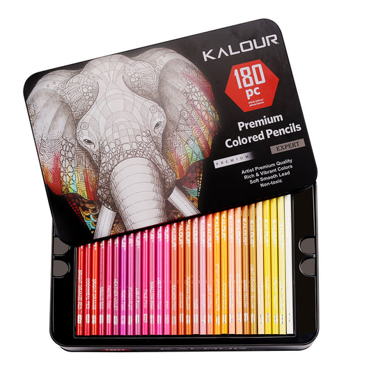 KALOUR 180 Oil Based Colored Pencil Set for Adults Artists Kids Tin Box