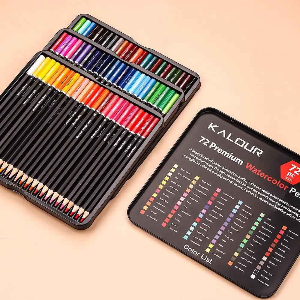 Kalour KALOUR 72 Watercolor Pencils Professional Art Drawing Pencil Set