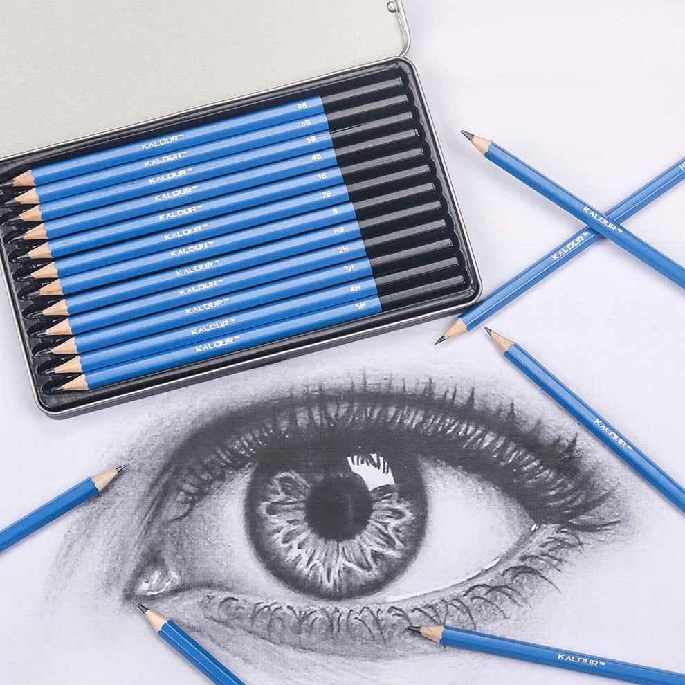 KALOUR 12 Pieces Professional Drawing Sketching Graphite Pencils Set
