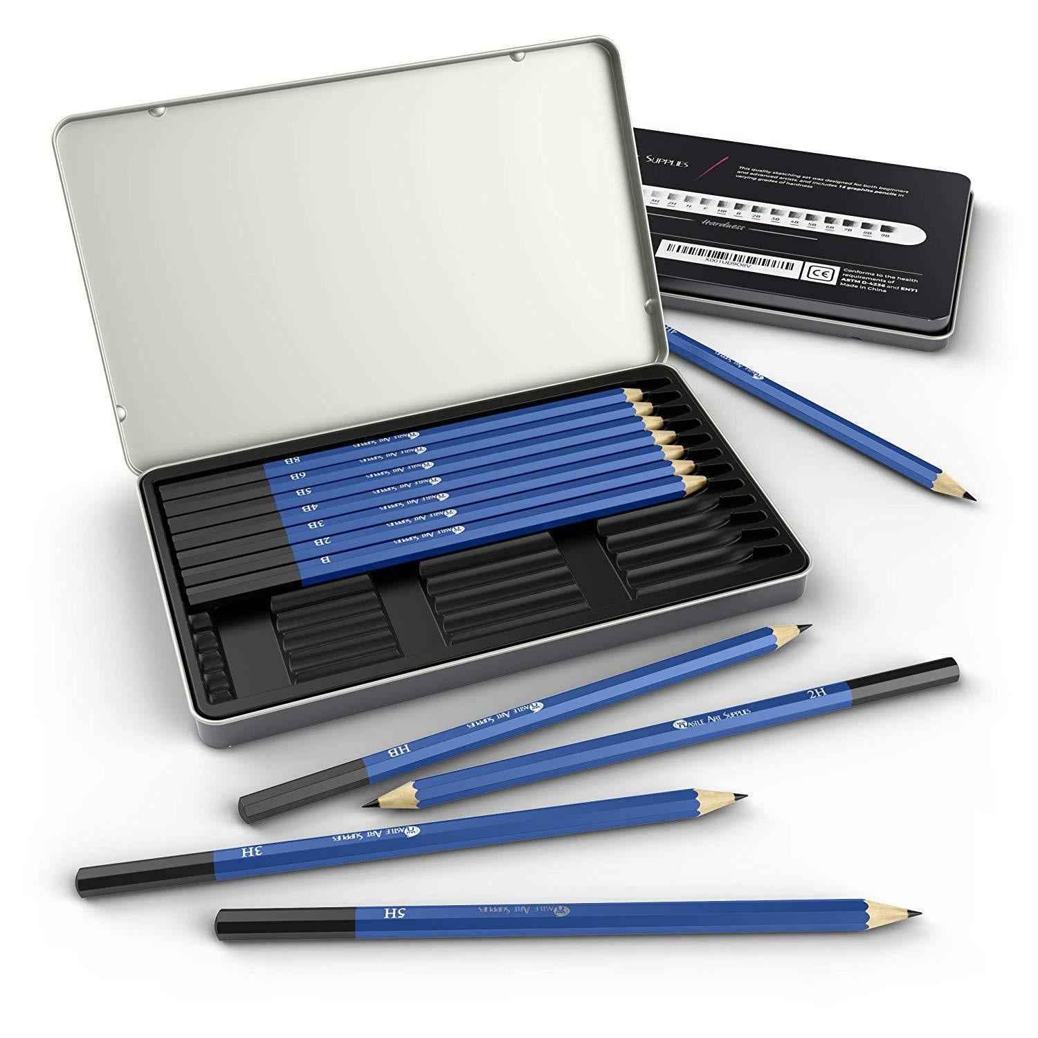KALOUR 12 Pieces Professional Drawing Sketching Graphite Pencils Set