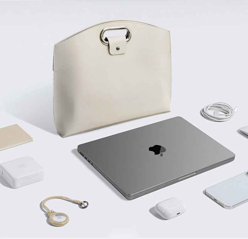 PU Leather Laptop Handbag & Sleeve 2-Piece Set 13.3/14 Inch