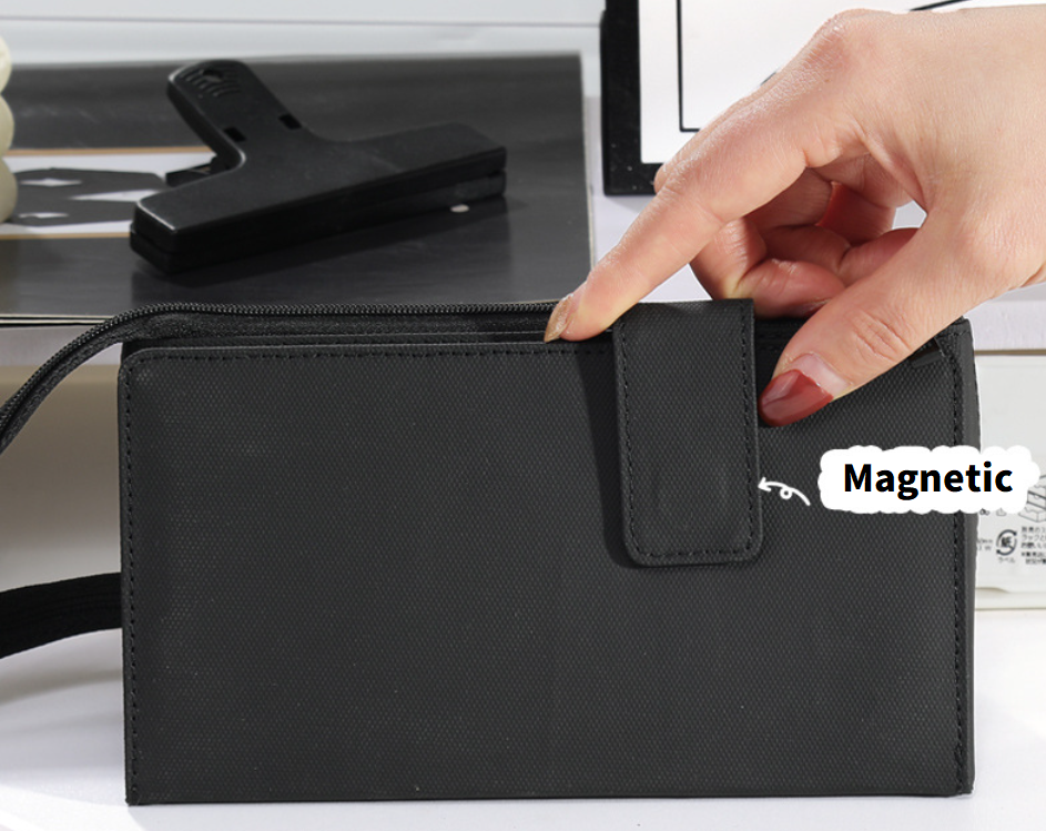 PU Leather Multi-Function Stationery Bag Pen Pouch with Phone Stand