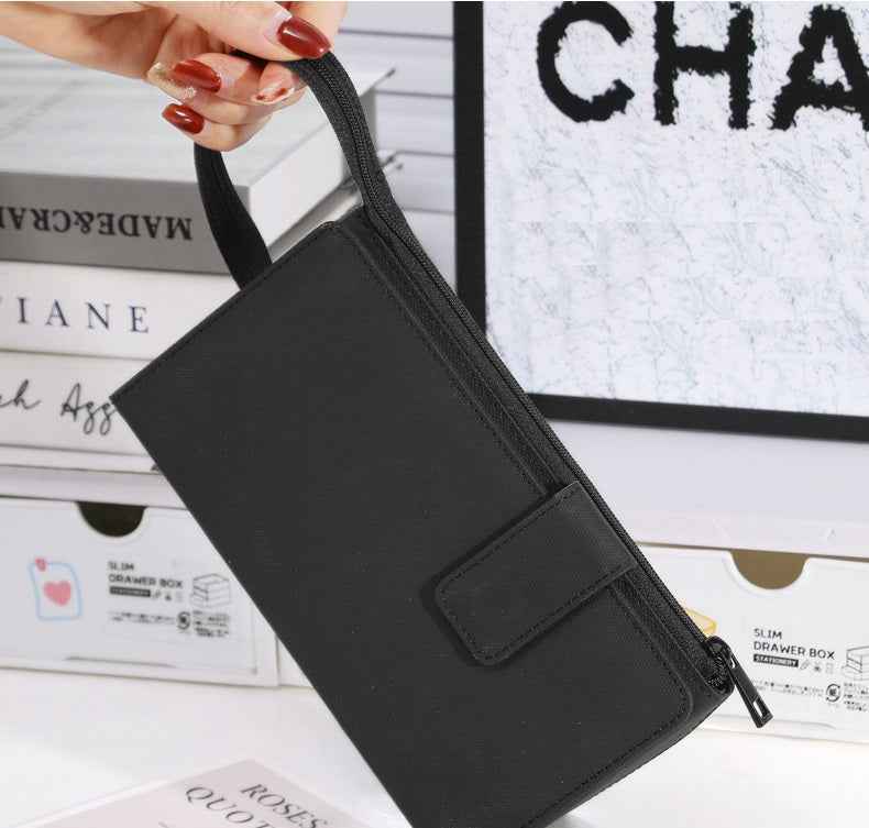 PU Leather Multi-Function Stationery Bag Pen Pouch with Phone Stand
