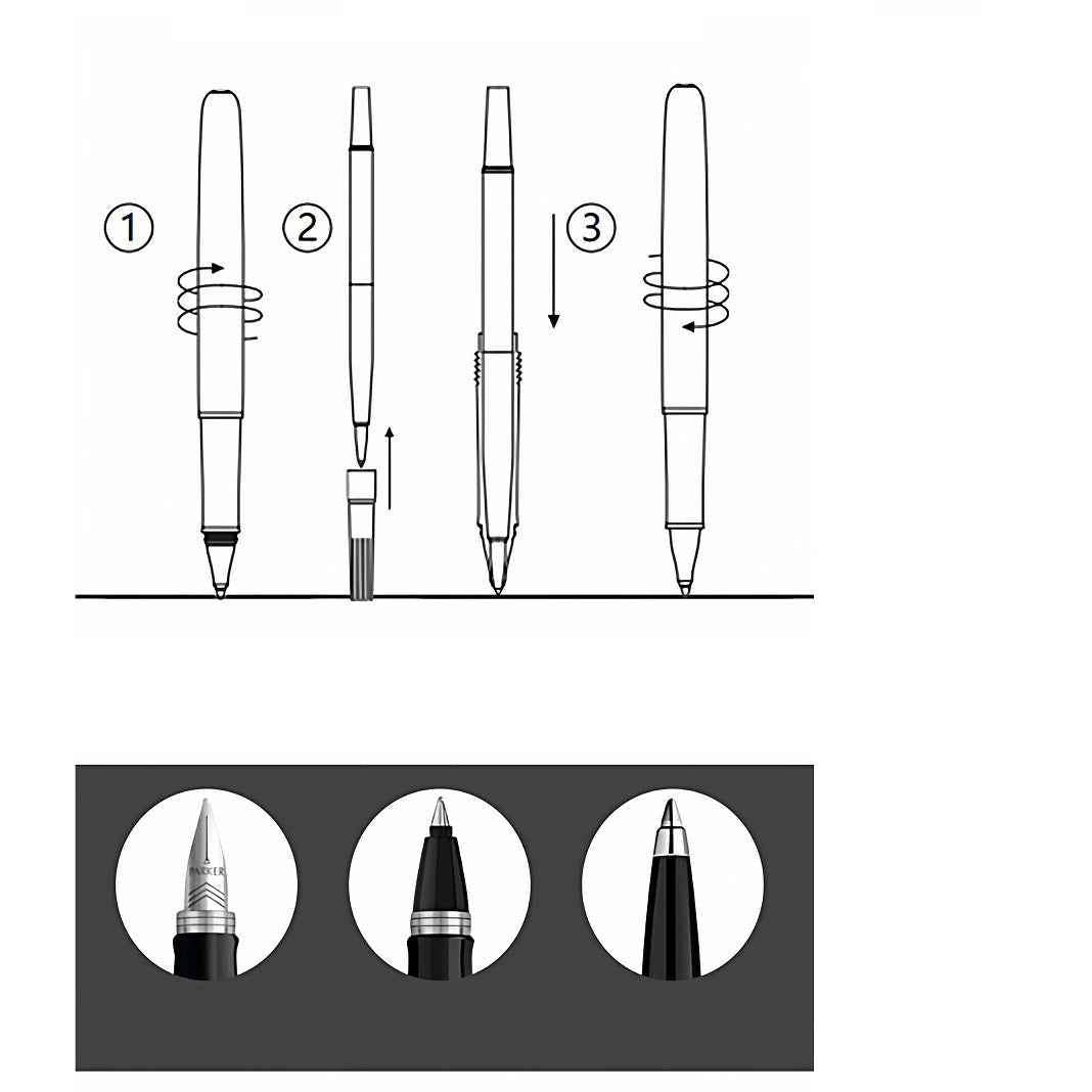 Parker Quink Rollerball Pen Refill - Fine Point/Medium  - Black