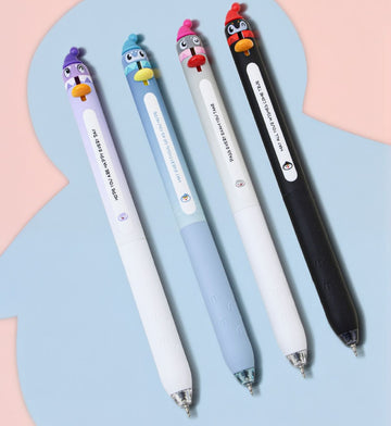 Cute Penguin Retractable Gel Pens 0.5mm Black Ink Set of 12 – Kawaii Fun