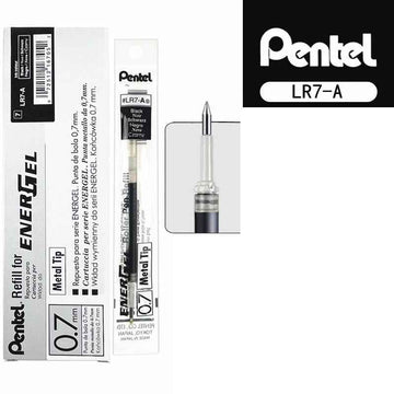Pentel EnerGel LR7 Gel Pen Refill - 0.7 mm - Black/Blue/Red - 12 Pack
