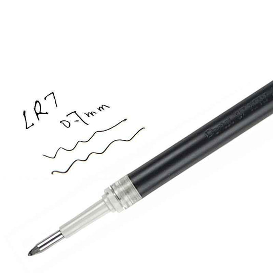 Pentel EnerGel LR7 Gel Pen Refill - 0.7 mm - Black/Blue/Red - 12 Pack
