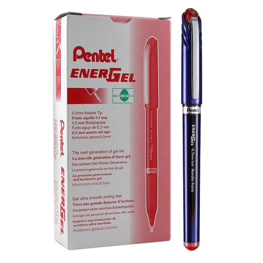 Pentel EnerGel gel kemični svinčnik 0,5 mm, fino konico igle, 12 kosov