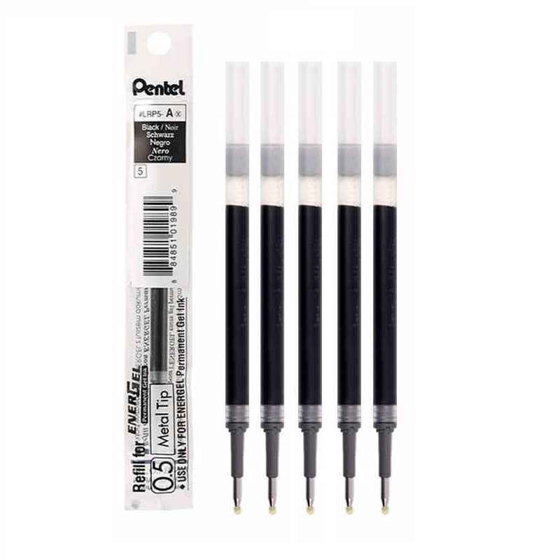 Pentel Energel LRP5 Gel Pen Refill - 0.5mm - Black/Blue/Red - 6 Pack