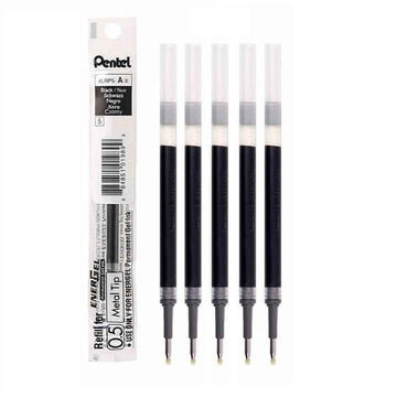 Pentel Energel LRP5 Gel Pen Refill - 0.5mm - Black/Blue/Red - 6 Pack