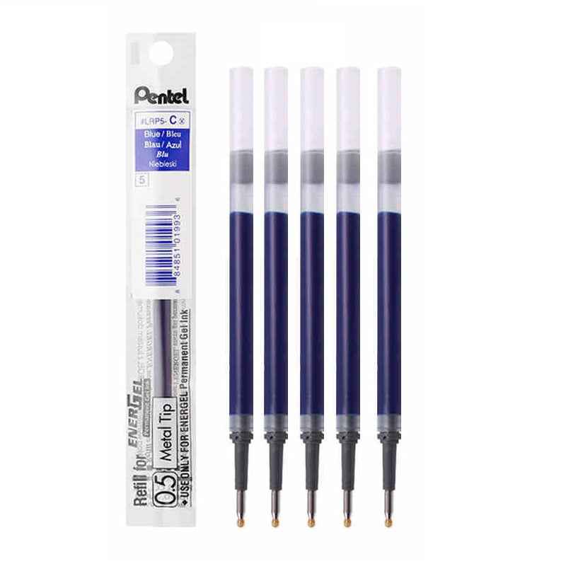 Pentel Energel LRP5 Gel Pen Refill - 0.5mm - Black/Blue/Red - 6 Pack