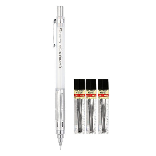 Mehanska svinčnik Pentel Arts GraphGear 300, 0,5 mm z 3 svinčniki