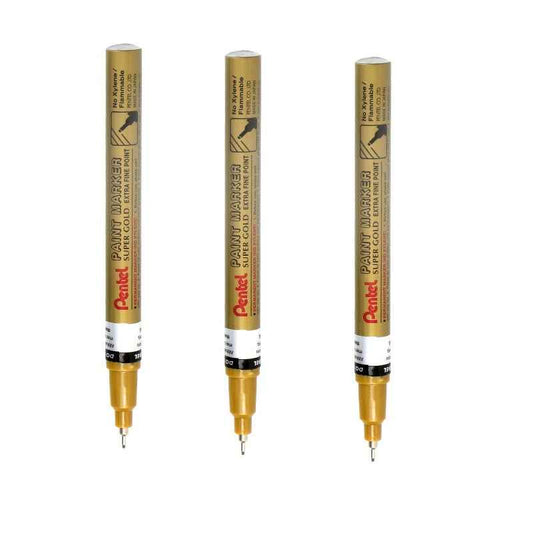 Pentel Paint Marker Extra Fine Point MFP10 Gold/Silver/White 3 Pack