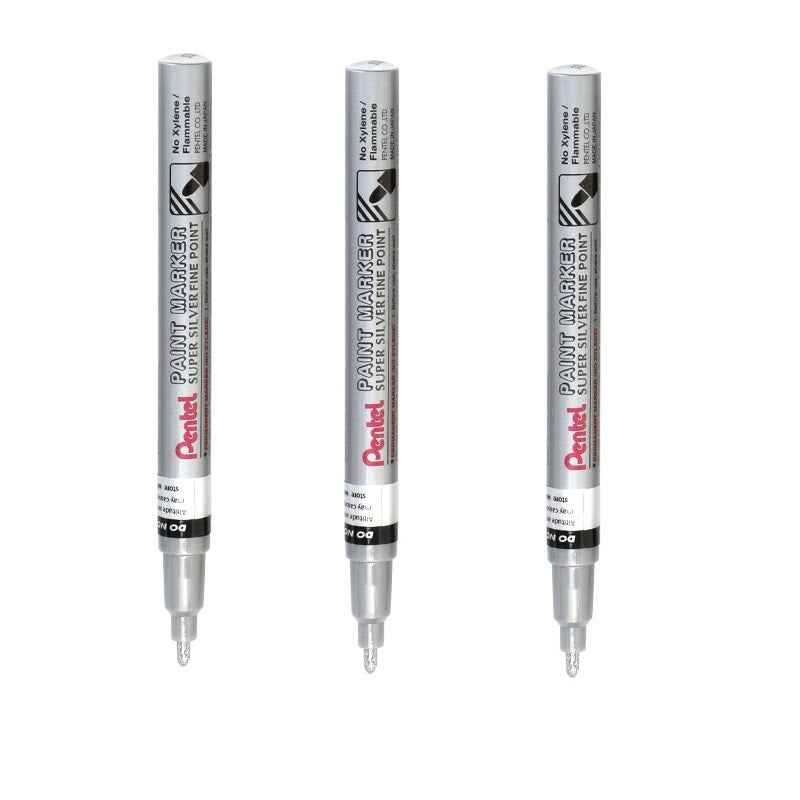 Pentel Paint Marker Fine Bullet Point MSP10 Gold/Silver/White 3 Pack