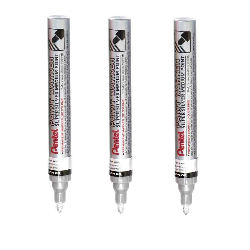 Pentel Paint Marker Medium Point MMP10 Gold/Silver/White 3 Pack