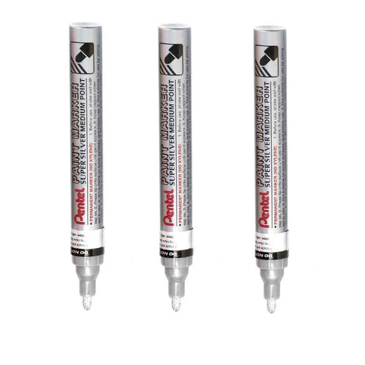 Pentel Paint Marker Medium Point MMP10 Gold/Silver/White 3 Pack