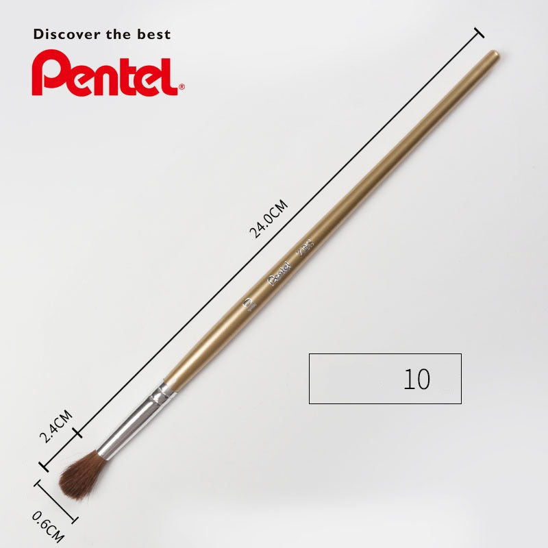 Pennello acquerello tondo in crine di cavallo Pentel ZBS1 (n. 10) - confezione da 3