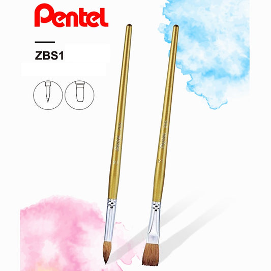 Pentel ZBS1 Horse Hair Watercolor Brush Round (No.0) - 3 Pack