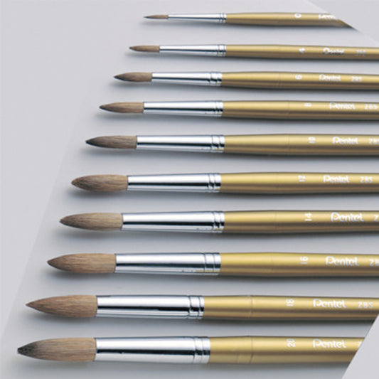 Pentel ZBS1 Horse Hair Watercolor Brush Round (No.16) - 2 Pack