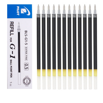 Rezerve pentru pix Pilot BLS-G1, 0,5 mm, cerneală neagră, set de 12 bucăți