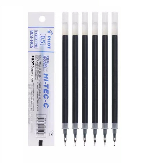 Pilot Hi-Tec-C Gel Pen Refill - 0.5mm - Black/Red/Blue - BLS-HC5 Blue 6 Pack