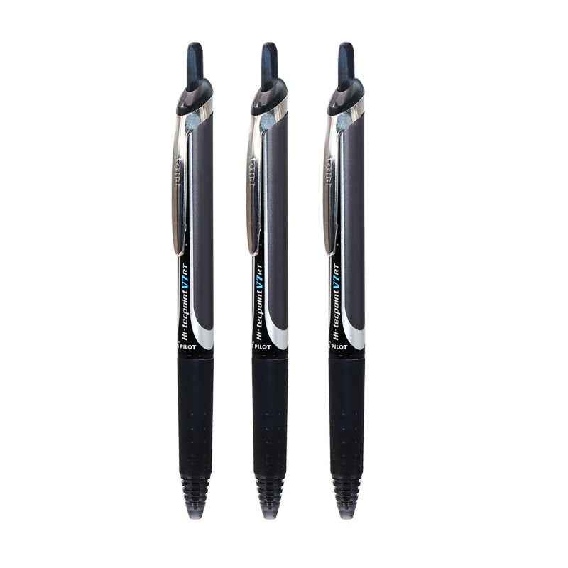 Pilot Precise V7 RT Retractable Rollerball Pen - 0.7mm - Black -3 Pack