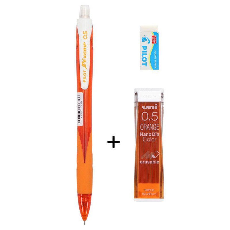 Pilot Rexgrip 05 Mechanical Pencil with Nano Dia Color Leads and Erase