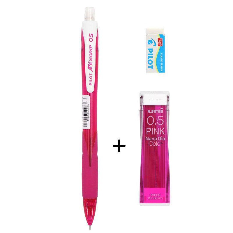 Pilot Rexgrip 05 Mechanical Pencil with Nano Dia Color Leads and Erase