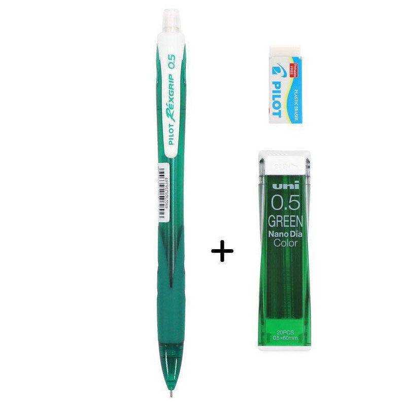 Pilot Rexgrip 05 Mechanical Pencil with Nano Dia Color Leads and Erase