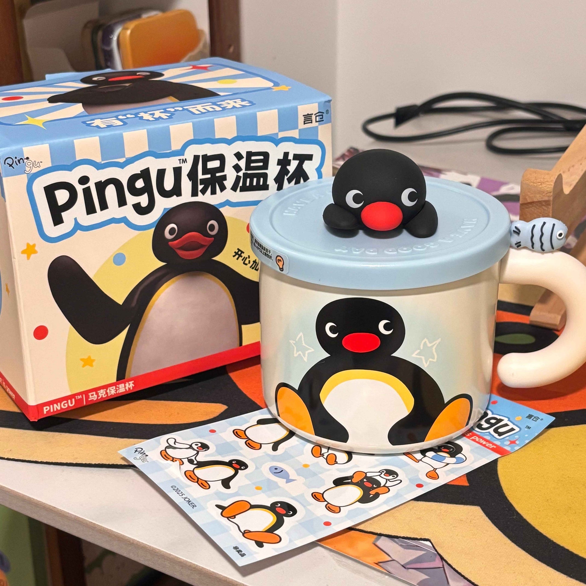 Pingu Penguin Insulated Mug – 450ml Stainless Steel Vacuum Cup