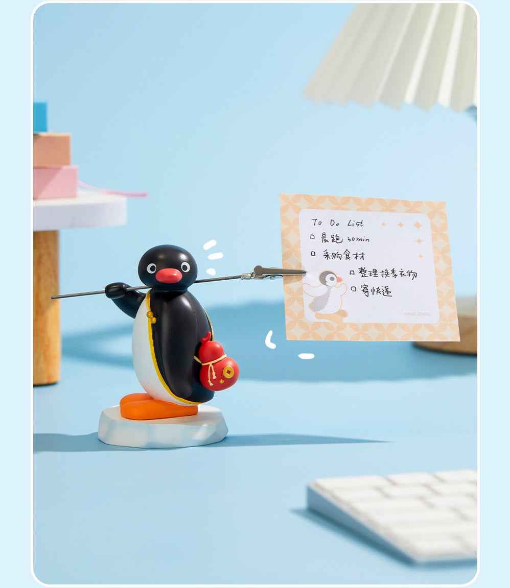 Pingu Penguin Cute Memo Clip with Fish-Shaped Sticky Notes