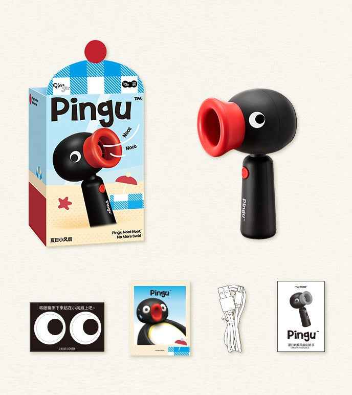 Pingu Summer Toy Fan – Cute Portable Mini Fan, TYPE-C Rechargeable