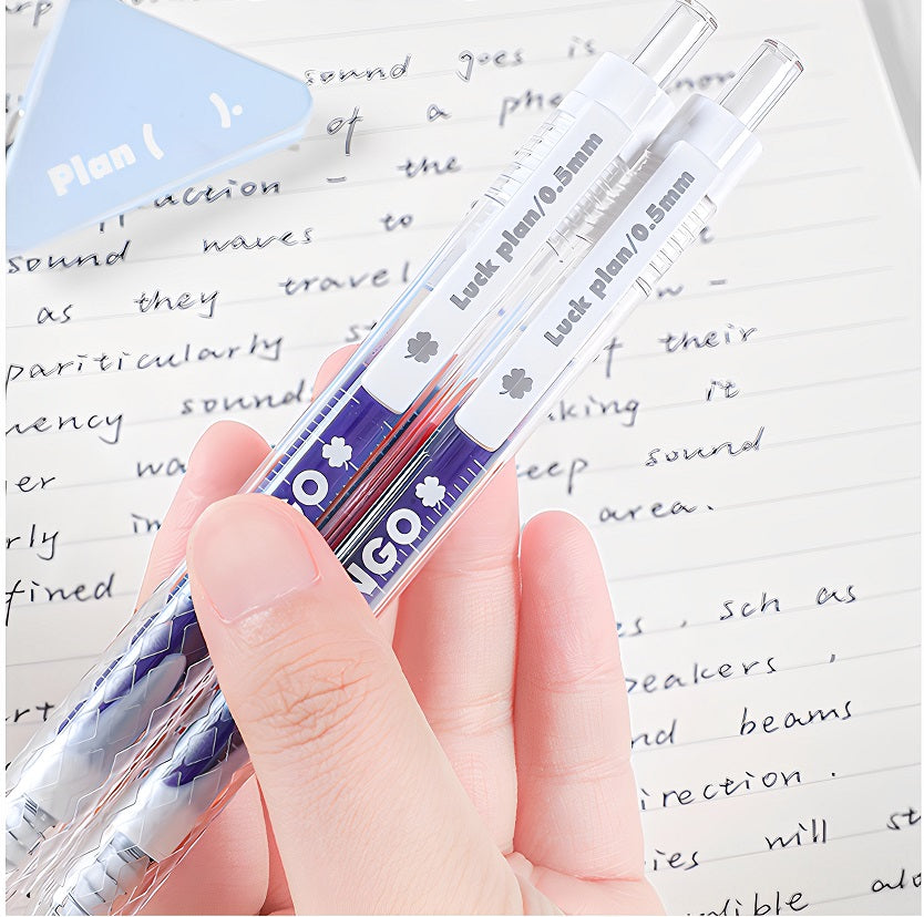 Planwith Clicker Gel Pen 0.5mm High Capacity Quick-Drying 3-Pack