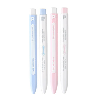 Planwith FlatFlat Clicker Gel Pen 0.5mm Black Ink - 4-Pack