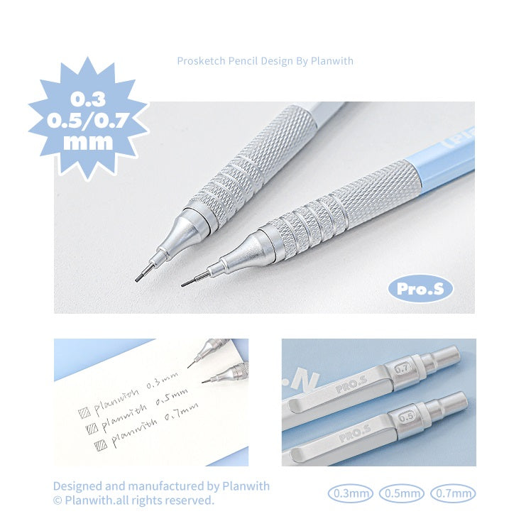 Planwith Metal Mechanical Pencil Pro Sketch Drawing Tool 0.5mm/0.7mm