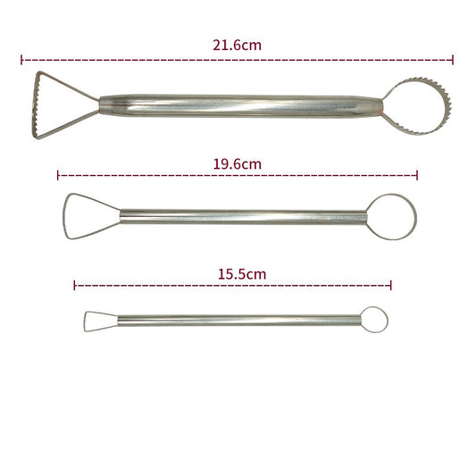Pottery Trimming Loop Tool Set of 3 – Stainless Steel for Clay Sculpting & Wheel Throwing
