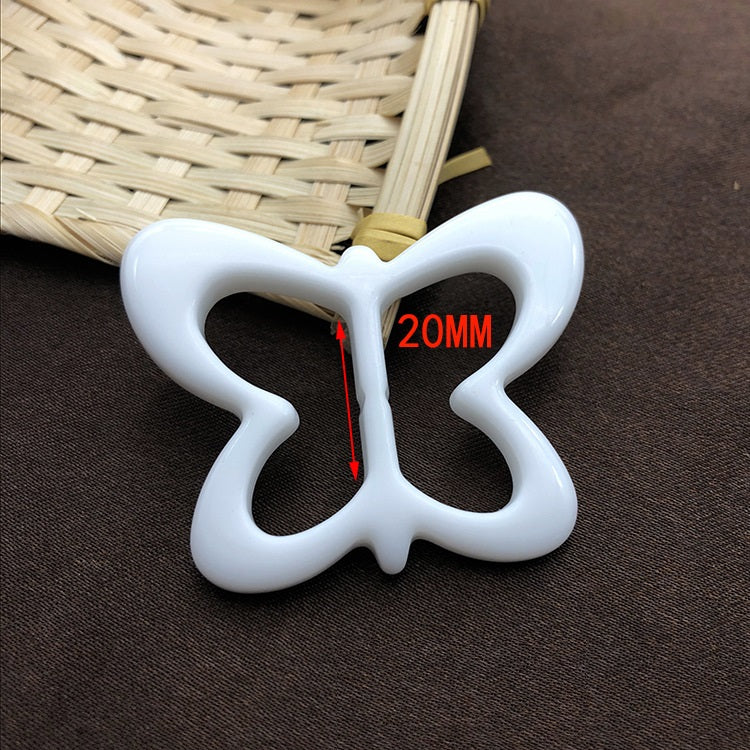 Schal-Knotenknopf Schmetterling, weiß, 20 mm