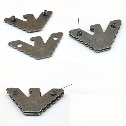 Metall-Pant-Tag Adlerform, dunkles Bronze, mit Befestigungsbolzen und Loch