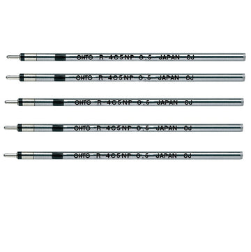 OHTO Oil Based Ballpoint Pen Refill 0.5mm Black R-4C5NP,5 Pack