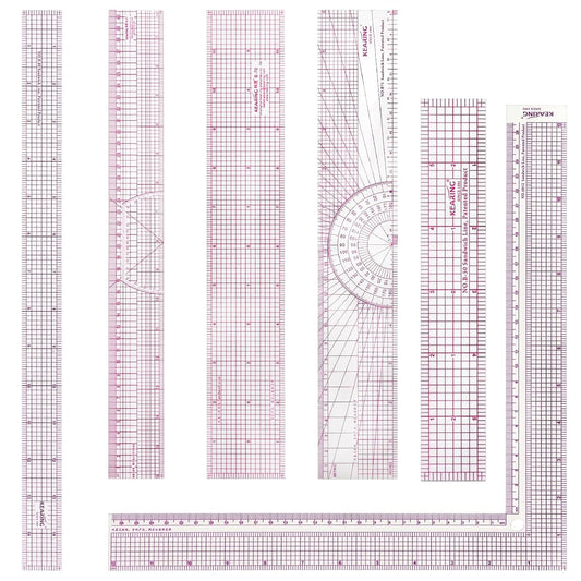 6 to 16 Inch Sewing Rulers for Clothes Fabric Design Pattern Making