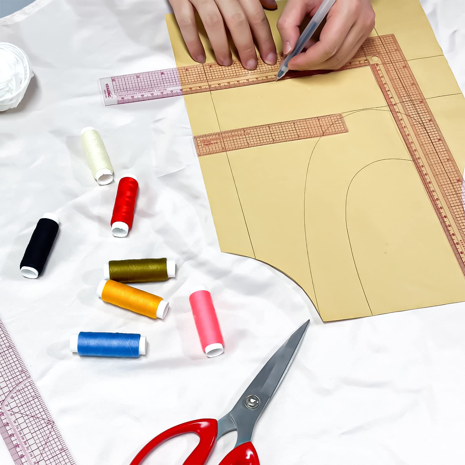 Long Pattern Making Rulers 6 to 16 Inch Sewing Rulers for Clothes Fabric Design Pattern Making