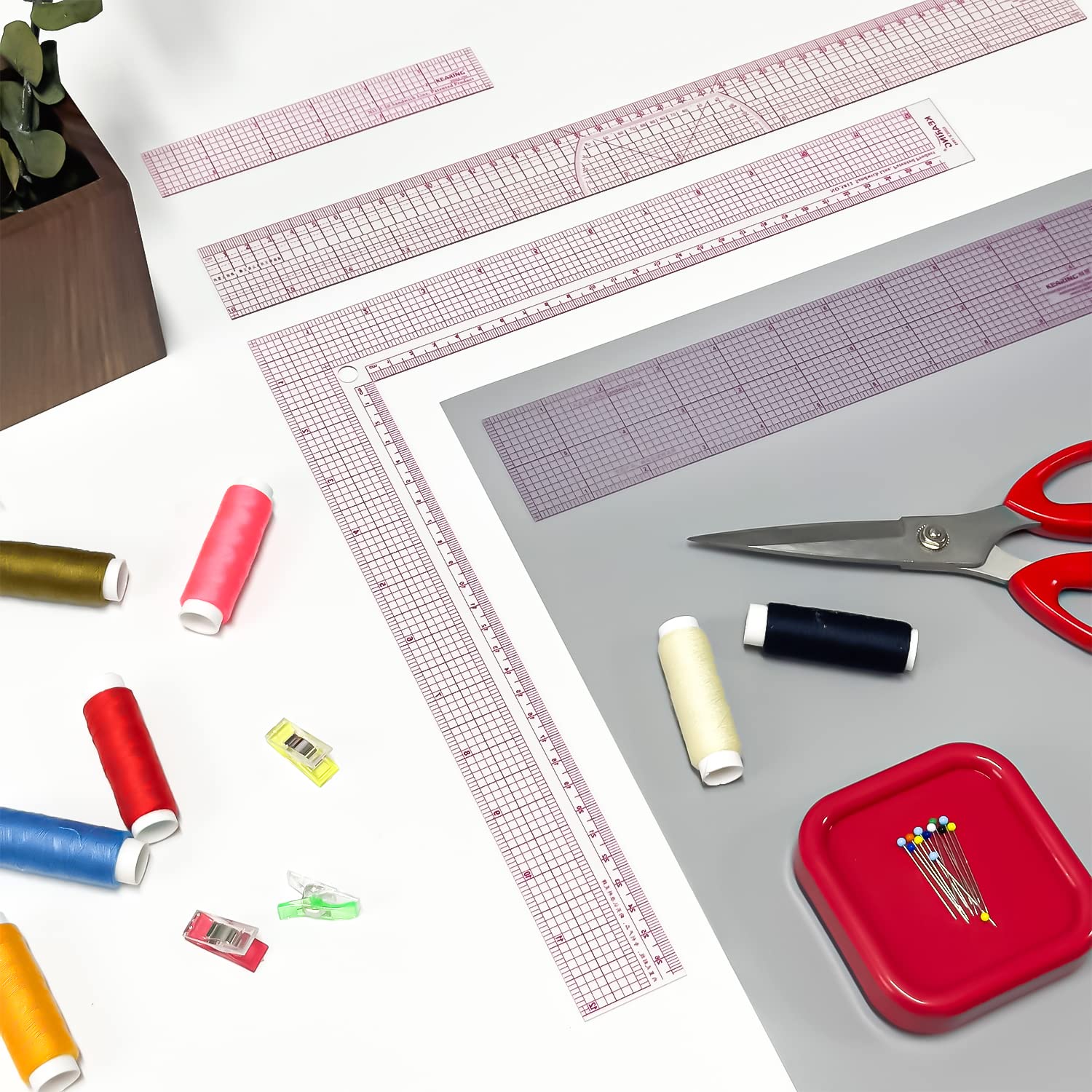 Long Pattern Making Rulers 6 to 16 Inch Sewing Rulers for Clothes Fabric Design Pattern Making