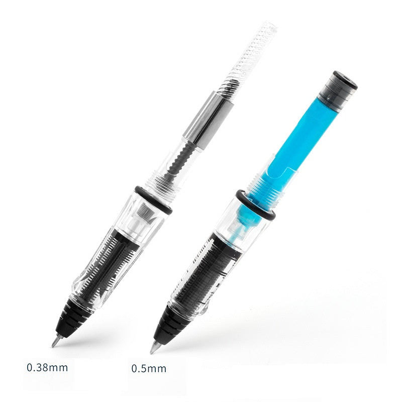 Refillable Rollerball Gel Pen Ink Converter Included 2 Pack (0.38mm & 0.5mm)