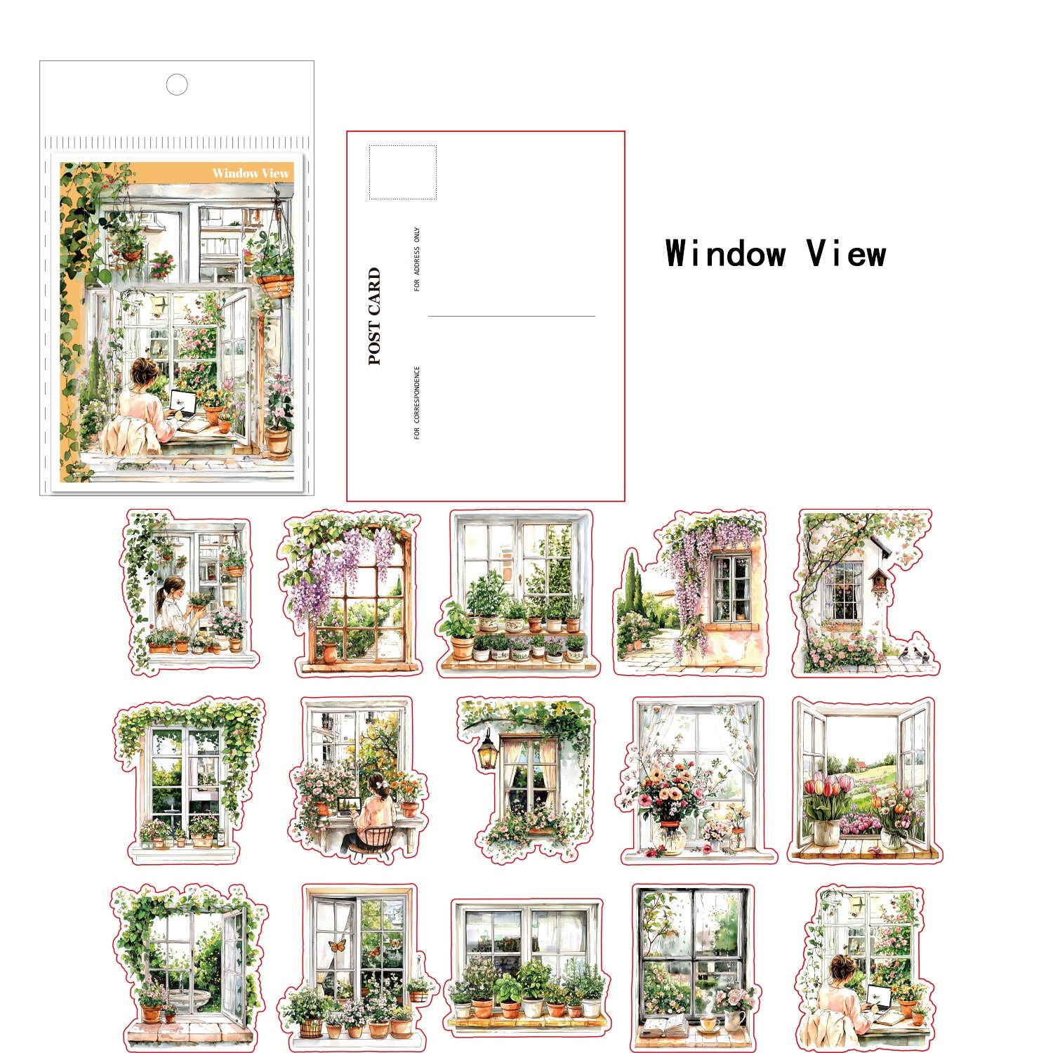 180PCS Retro Townscape PET Sticker Set