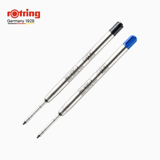 Rotring Giant Ballpoint Pen Refill - 1.0 mm - Black/Blue - Pack of 2