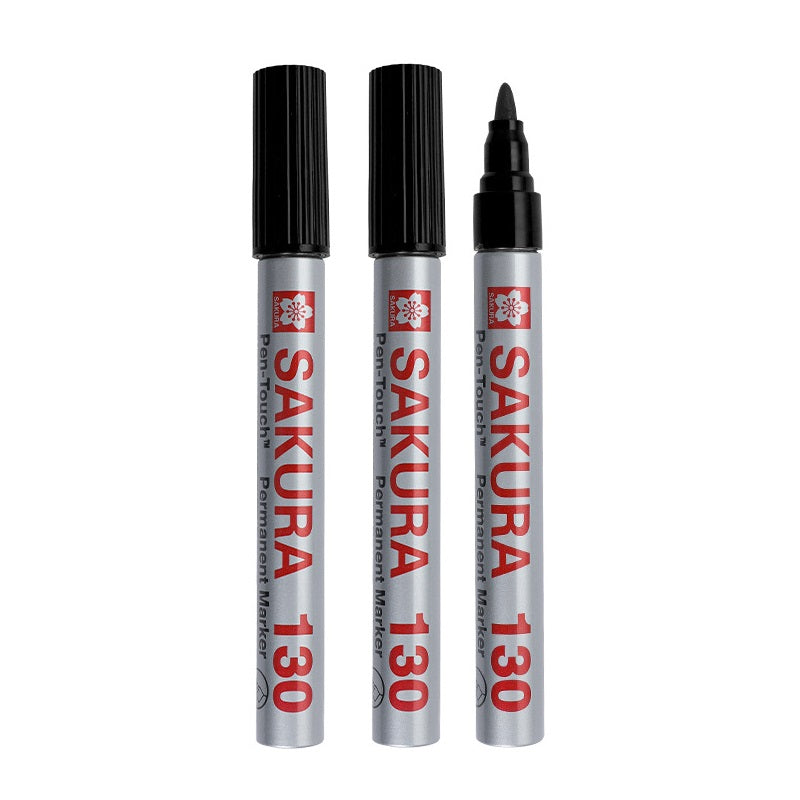 SAKURA Pen Touch 130 Permanent Marker Black/Red/Blue 3 Pack