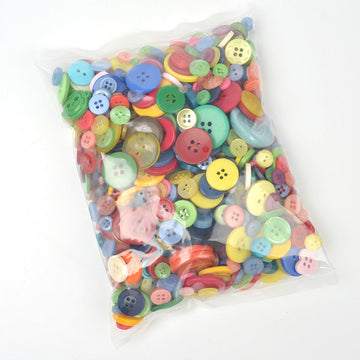 Colorful resin craft buttons with 4-hole and 2-hole designs in mixed colors