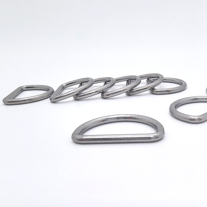 D-Ring Verschluss, Seitenansicht, Zinklegierung, silber, 2,5 cm Innenmaß