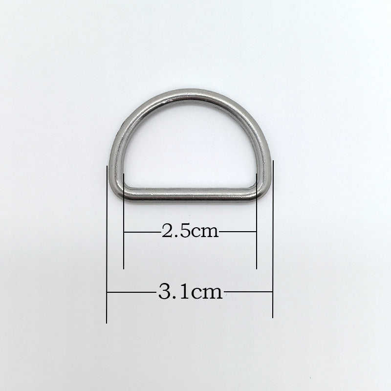 Maßskizze: D-Ring mit 2,5 cm Innenmaß und 3,1 cm Breite