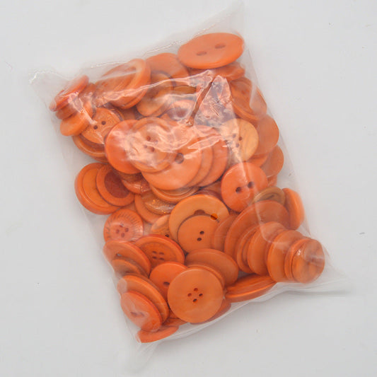 50pcs Assorted Large-Sized Colorful Buttons for Kindergarten DIY Craft Orange